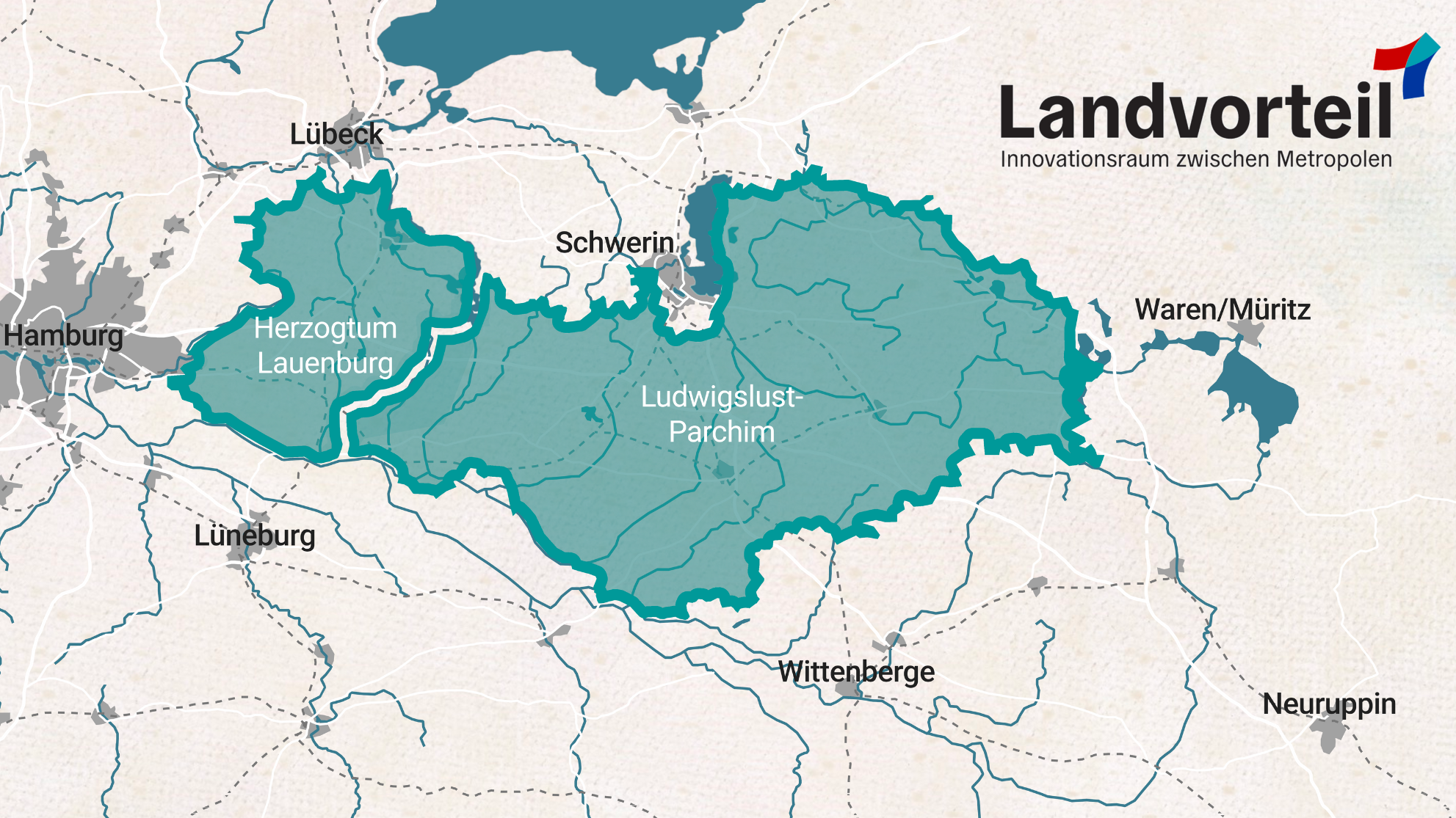 Wirkungsraum von Landvorteil ist der Kreis Herzogtum Lauenburg (Schleswig-Holstein) und der Landkreis Ludwigslust-Parchim (Mecklenburg-Vorpommern).