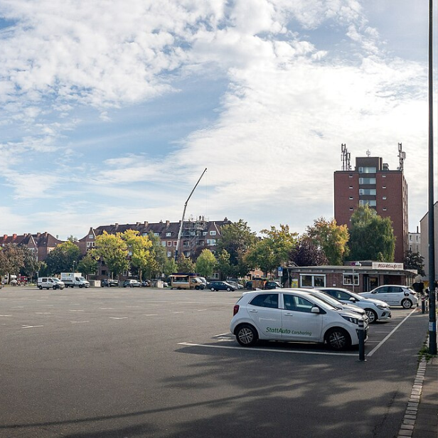 Stattauto-Leih-Station auf dem Blücherplatz Kiel.