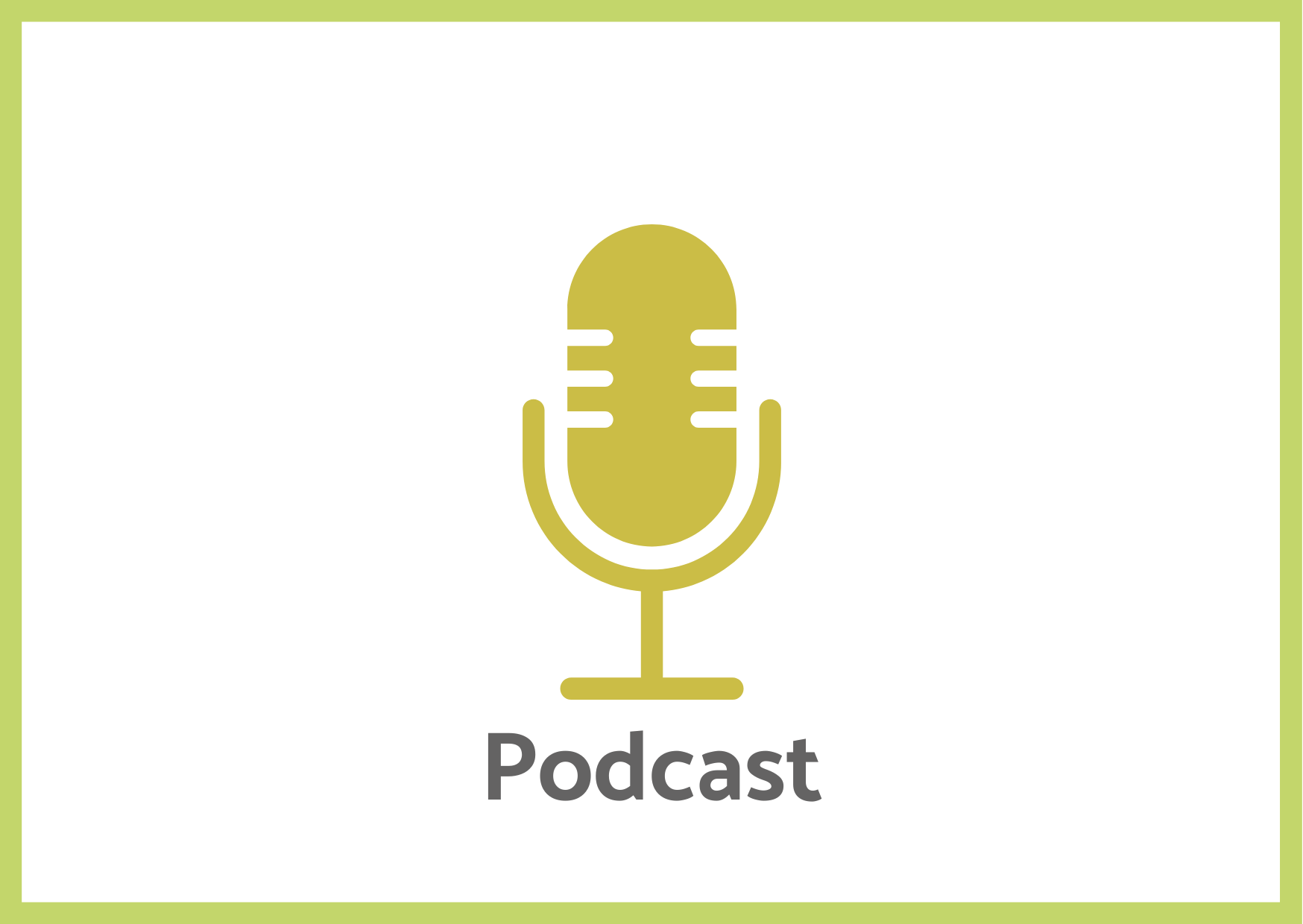 Ein gelbes Mikrofon. Podcast. 