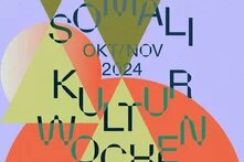 Plakat der Somali Kulturwochen, Okt und Nov 2024, nach den Kategorien Bild, Ton, Wort, Aktion 