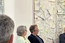 Doris Lorenz von der Böll-SH und Philipp Dudek von Im Kontext sitzen auf einem Panel.