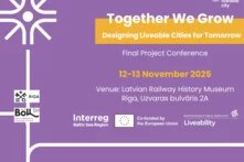 Grafische Ankündigung der Veranstaltung mit Titel, Datum und Logos