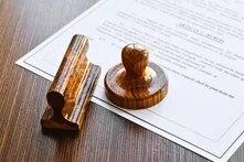 Stempel auf einem Dokument