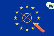 Auf einer Europafahne markiert ein Stift ein Wahlkreuz, rechts oben steht #WeNeedEU