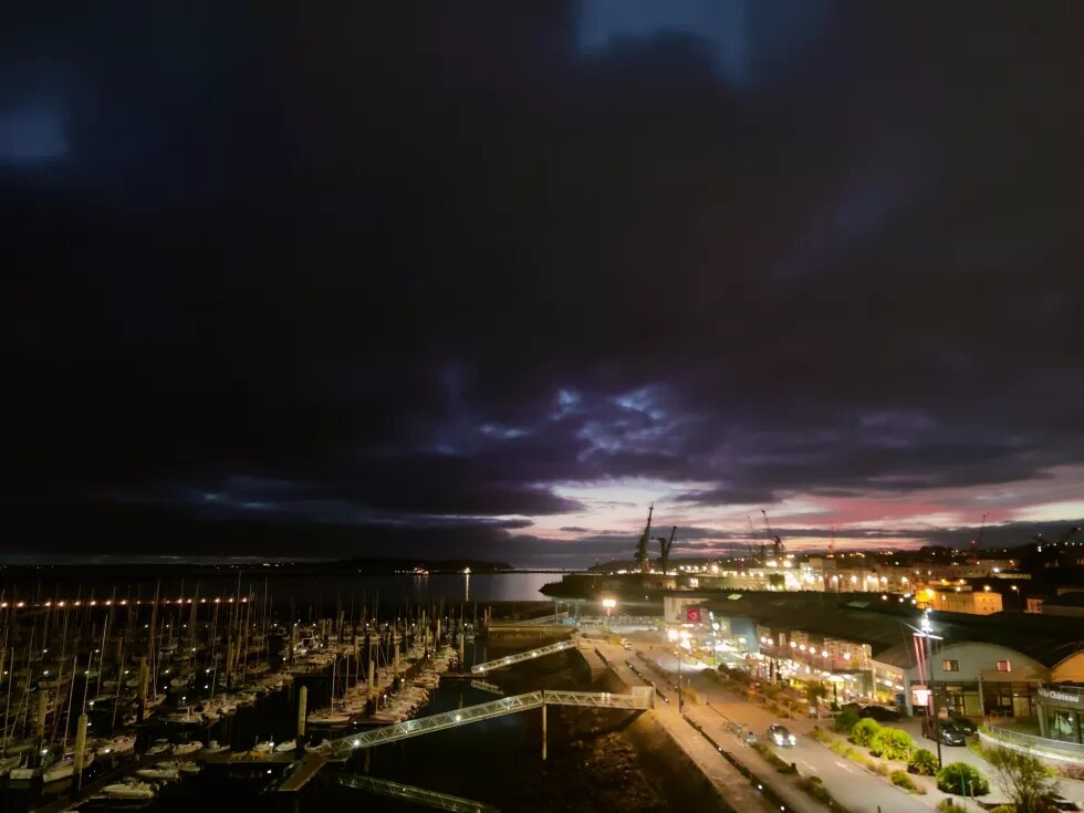 Brests Hafen bei Nacht. Aufgenommen beim Partnermeeting von Data for All.
