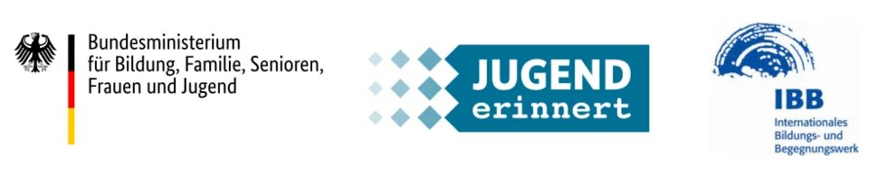Logos vom BMFSFJ, von Jugend erinnert, vom IBB Dortmund