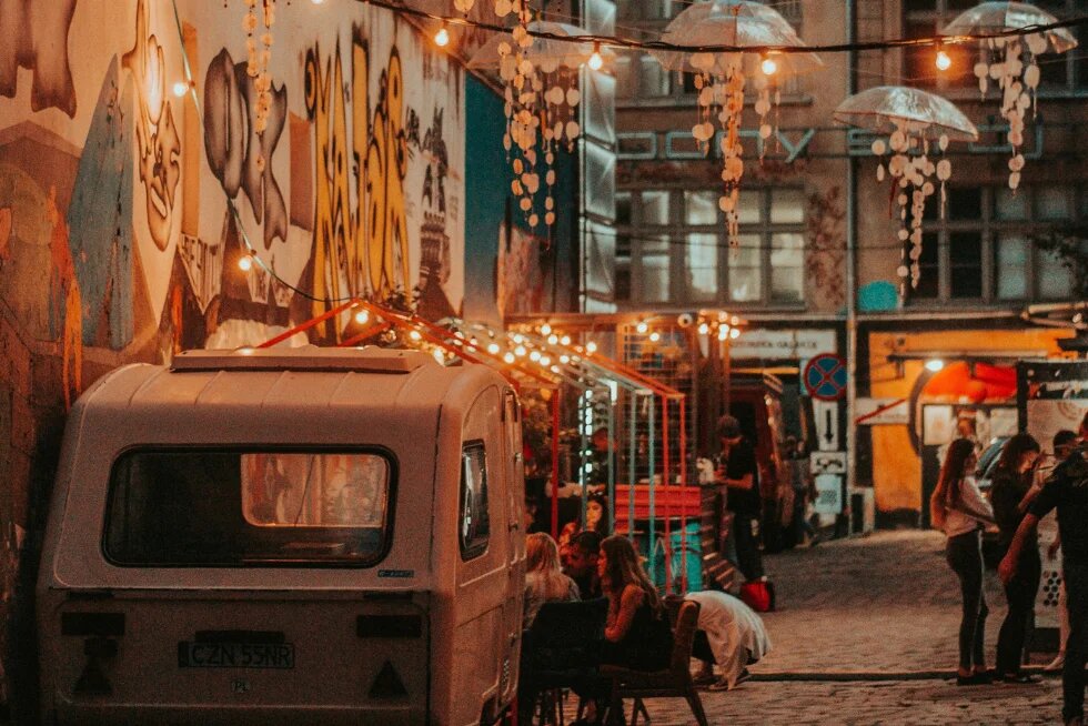 Ein Straße in Wroclaw, Polen.