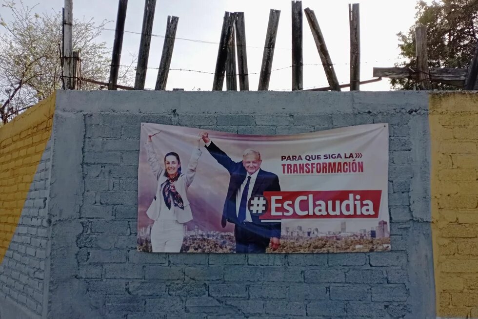 Wahlplakat der Morena Partei in Mexiko